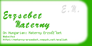 erzsebet materny business card